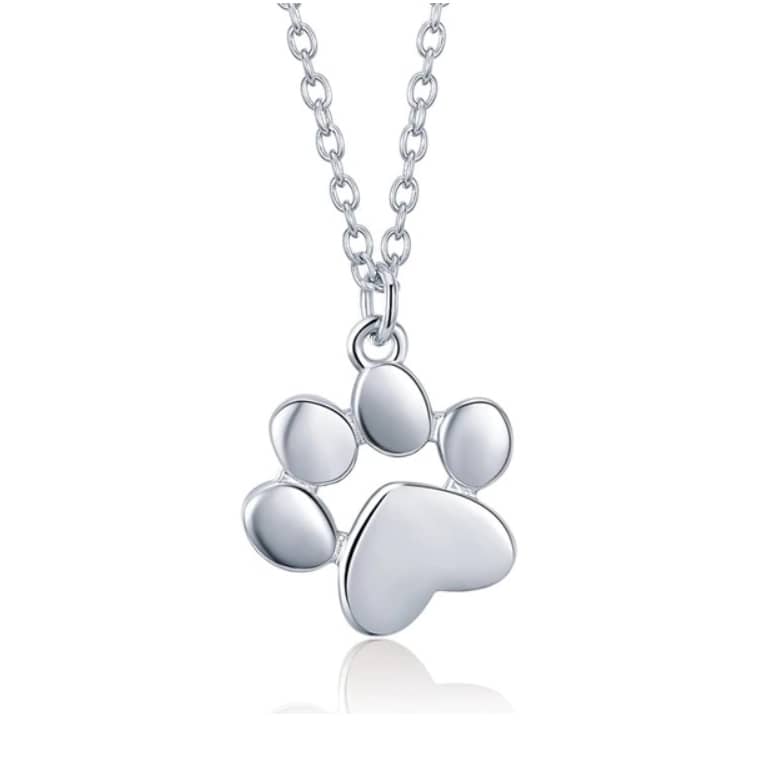 Strieborný gravírovaný náhrdelník – psia labka